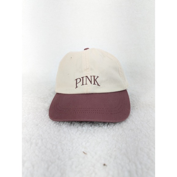 Beige Pink Victoria Secret Pink Ribbed Adjustable Strap back Mom Hat - Picture 1 of 9